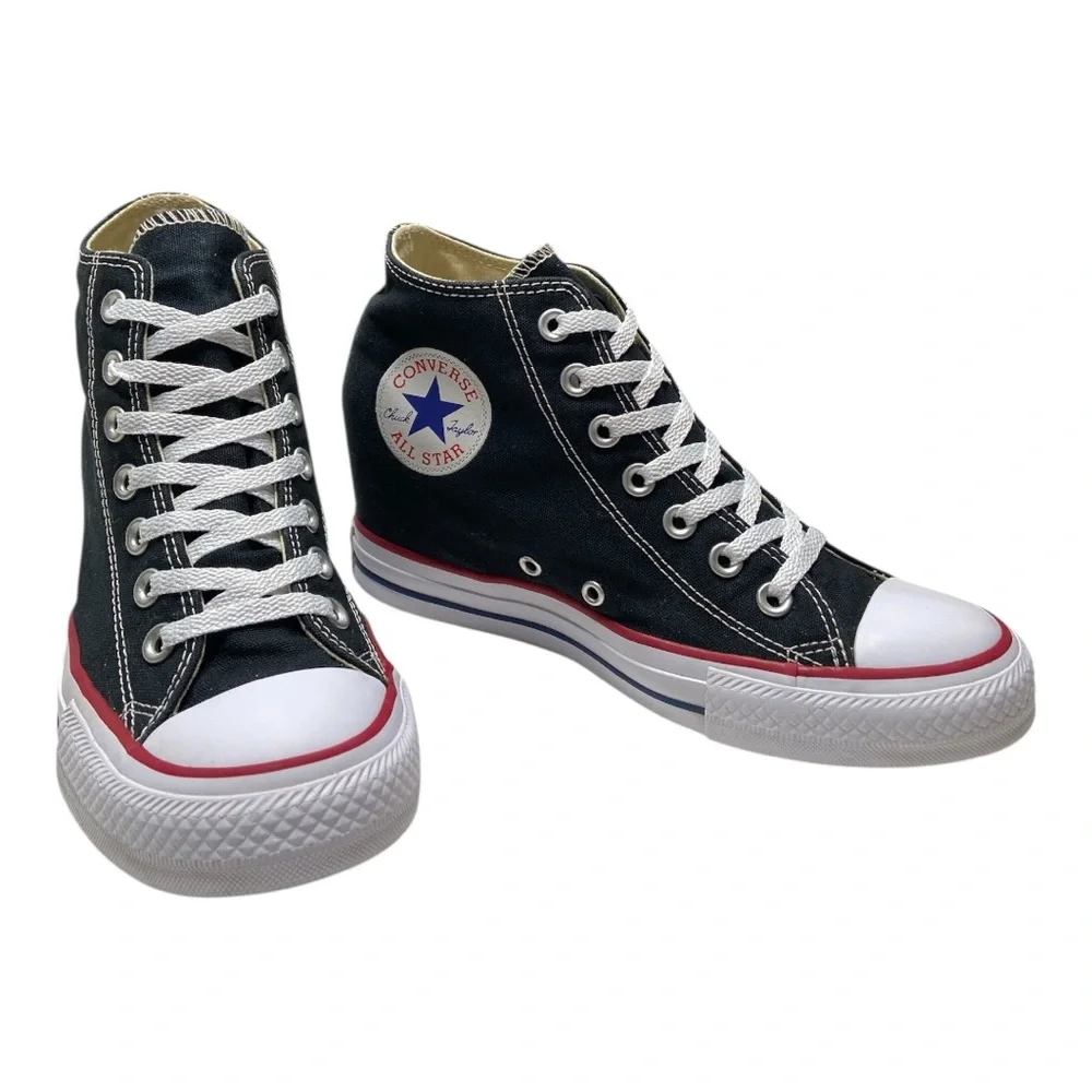 2016 Converse Chuck Taylor All Star Black Hidden Wedge Mid Top Sneaker